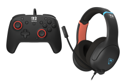 Turtle Beach | Airlite Fit Wired Gaming Headset | Charcoal Black + Rematch Wired Gaming Controller for Nintendo Switch 2 Bundle