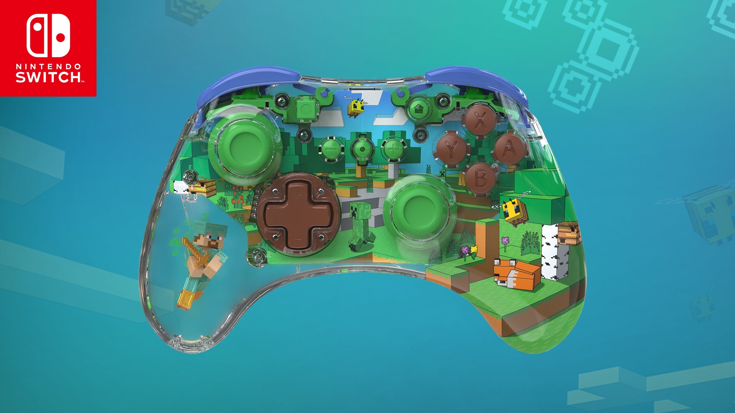 Turtle Beach | PDP REALMz Wireless Gaming Controller: Minecraft Forest Biome | Nintendo Switch